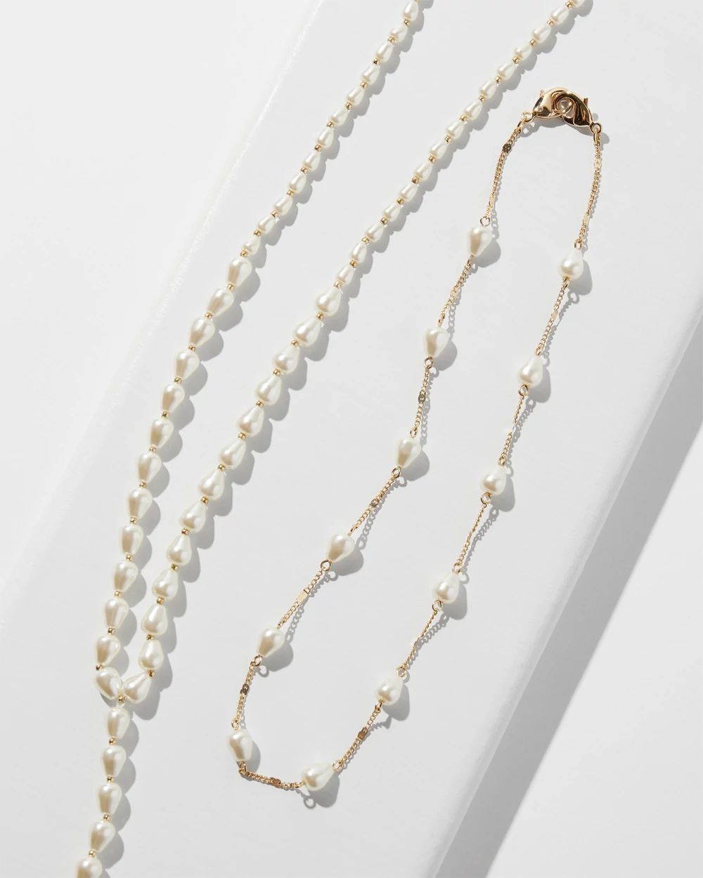 Convertible Pearl Y-Neck Necklace | White House Black Market